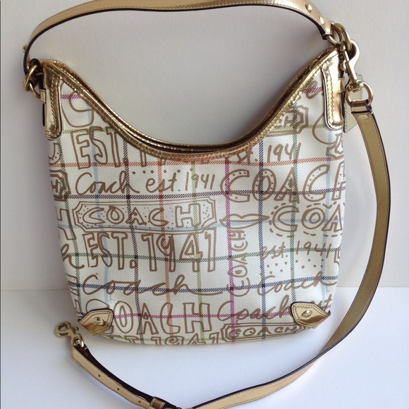 COACH Tattarsall graffiti hobo shoulder  and cross body bag - Picture 1 of 5